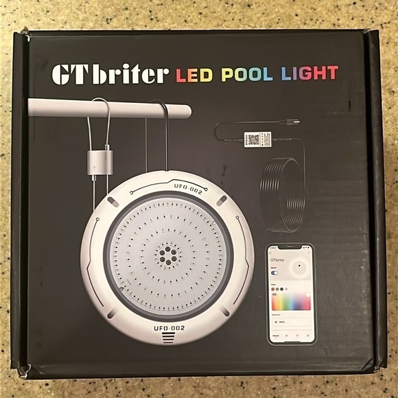 Brand New LED Underwater Pool Light w/ App Control 20W RGB Colorful Night Swim - Picture 4 of 16